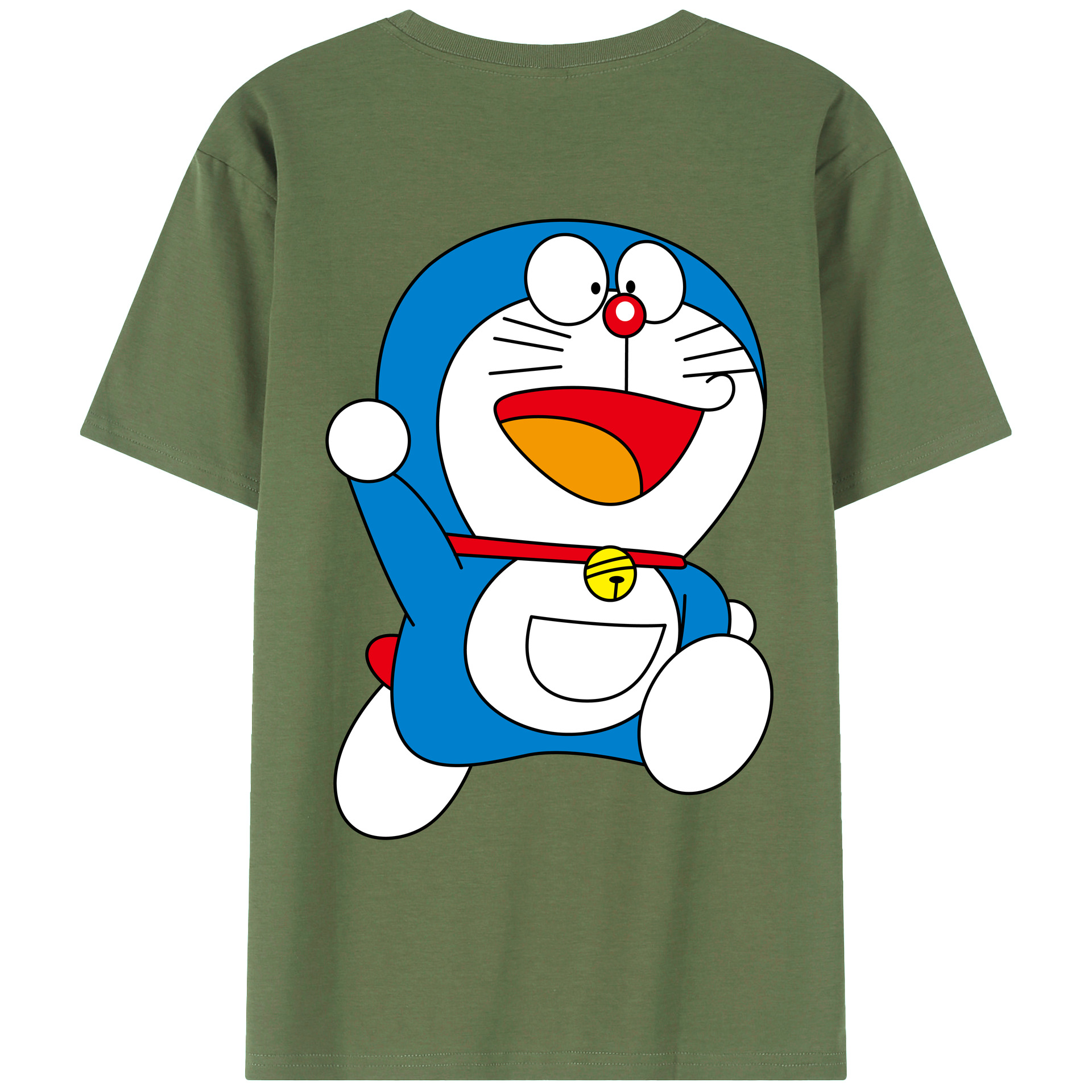 （画像用） ドラえもん Doraemon 綿100％ メンズ半袖Tシャツ（バックプリント） 通気性